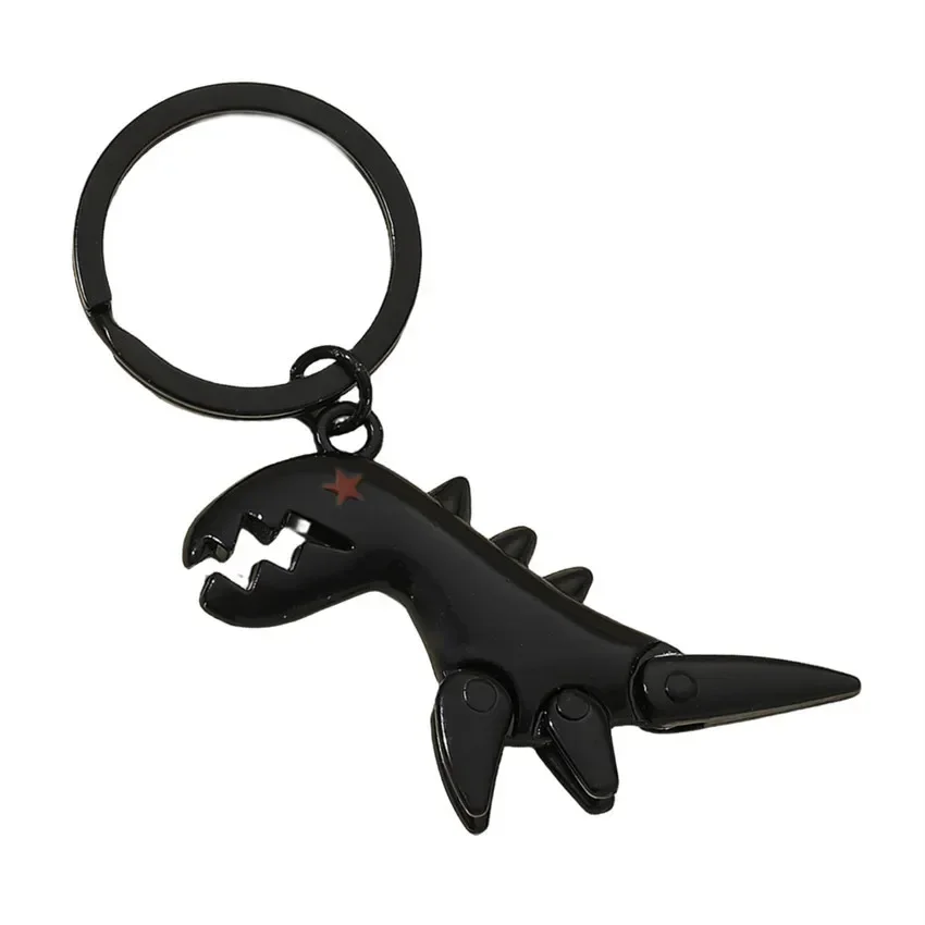 Alloy Cute Dinosaur Keychain Car Key Chain Accessories for Boy Girl Hollow Animal Tyrannosaurus Movable Keychain Jewelry Gift