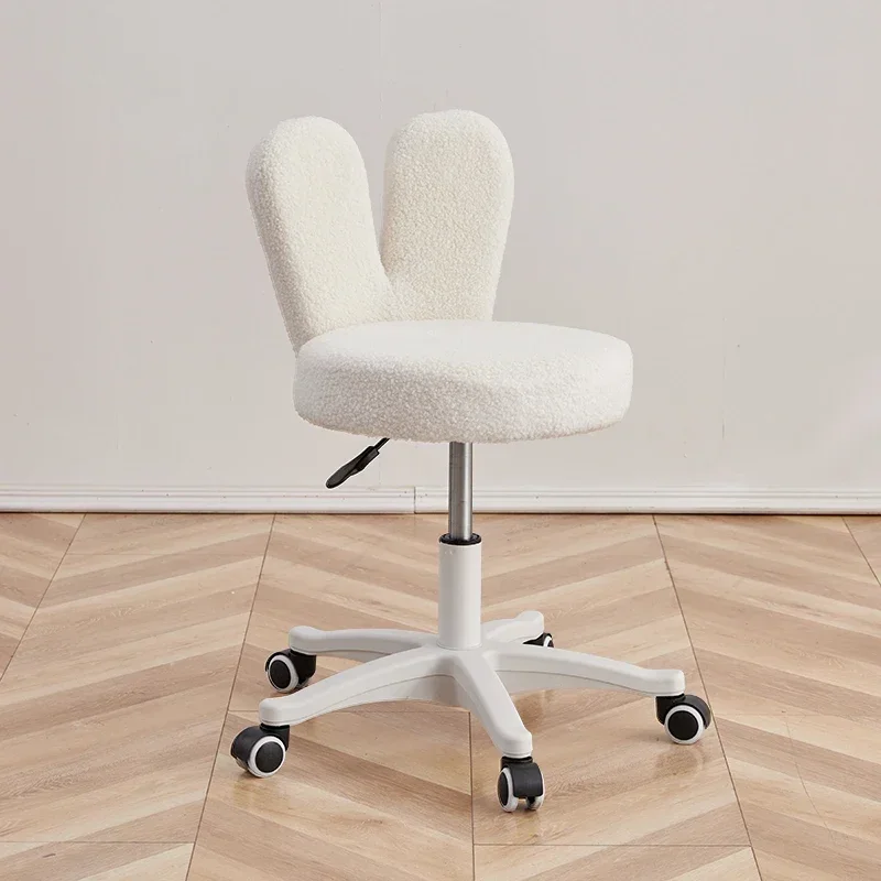 

Lamb down chair girls bedroom computer chair study backrest swivel chair lifting rotary cosmetic stool