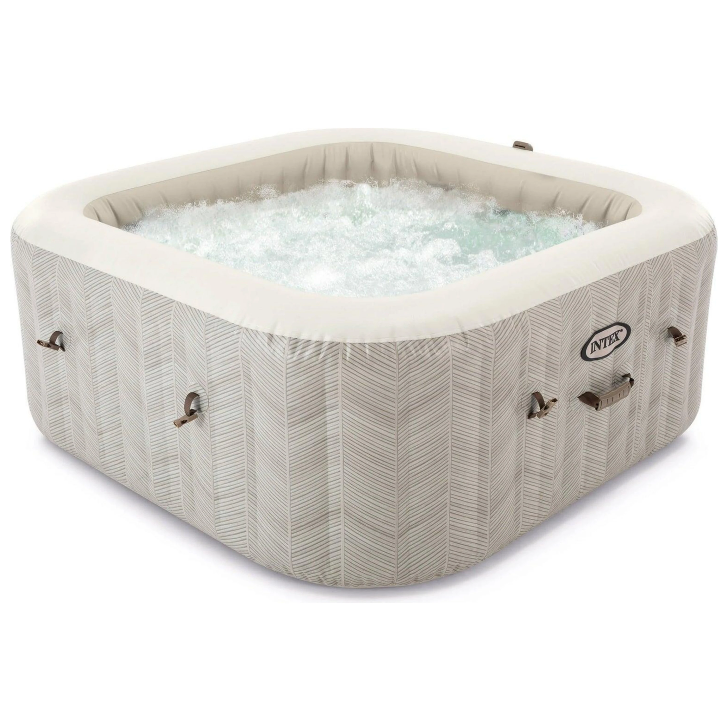 Inflatable Rectangular Spa Hot Tub 4 Person Massage Whirlpool Outdoor Indoor Relaxation Use PVC Family Spa Bath System Portable