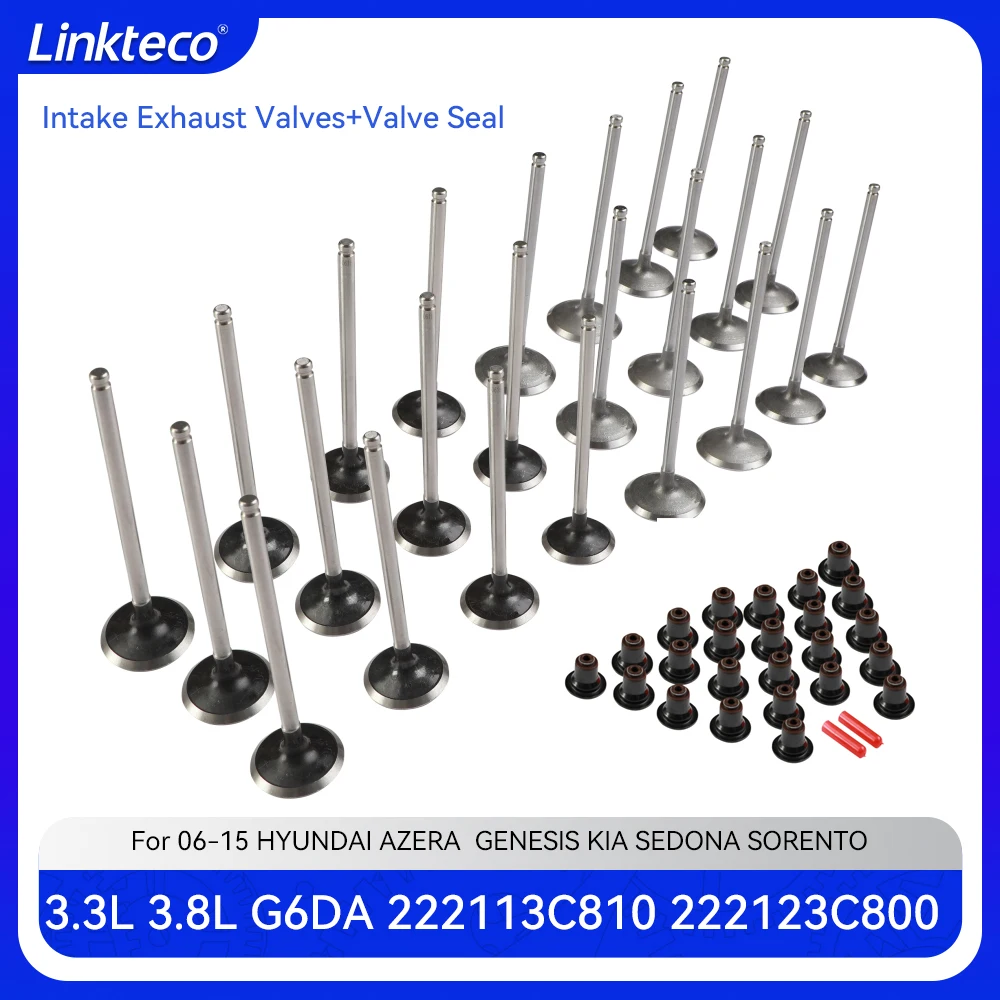 

Деталь двигателя, впускные и выпускные клапаны и уплотнение клапана, подходит для 3.3 3.8 3.5 L V6 G6DA для 06-15 3.3L 3.8L 3.5L HYUNDAI KIA SORENTO 222113C810