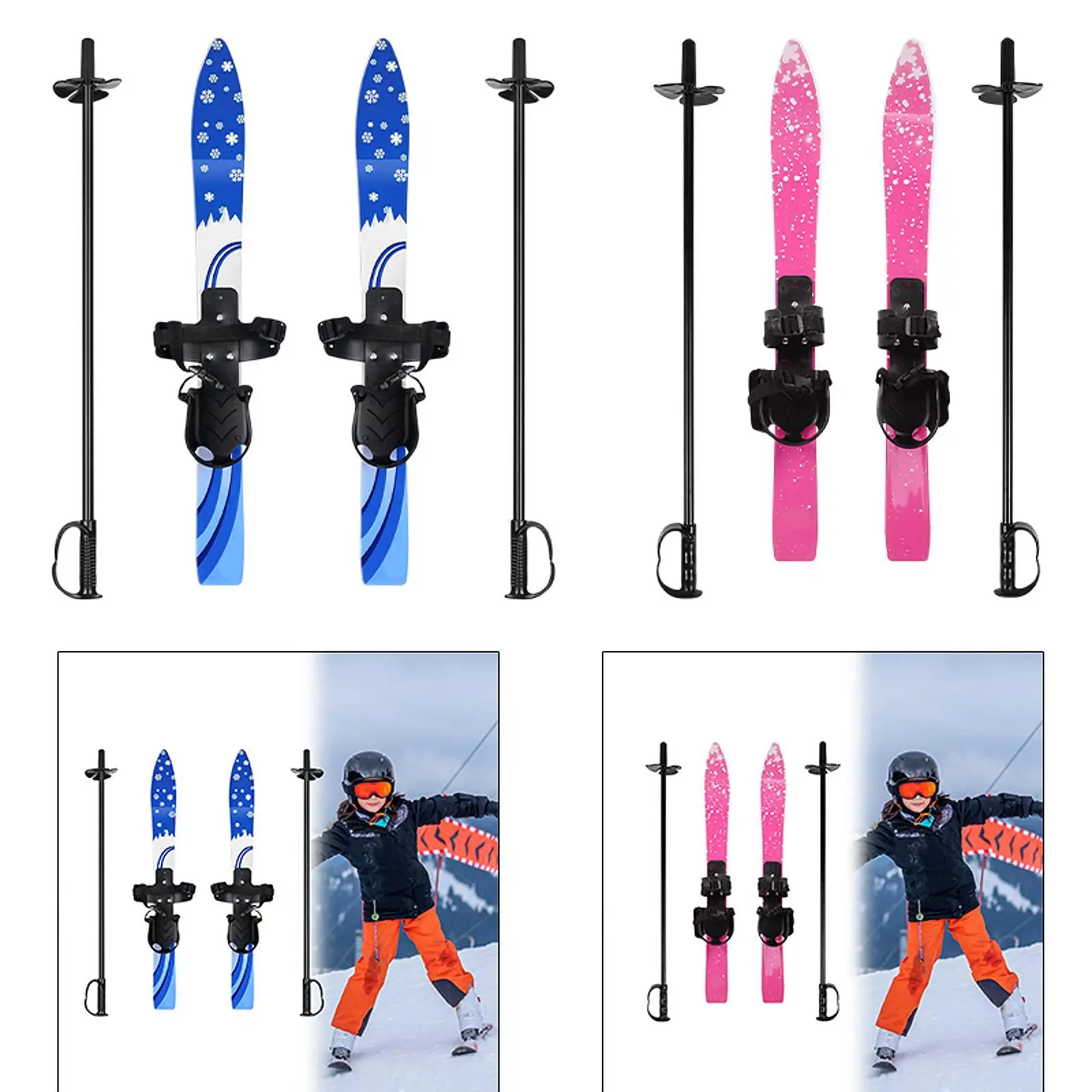 Ski Boards with Bindings, Snow Short Skis, Kids Snow Skis, Winter Sports