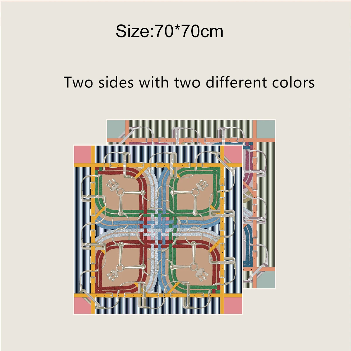 Double Faced Silk Scarf Women Luxury Designers Bandanas Rolled Shawls Square Head Hair Scarves Accessories Mother Gift view 5
