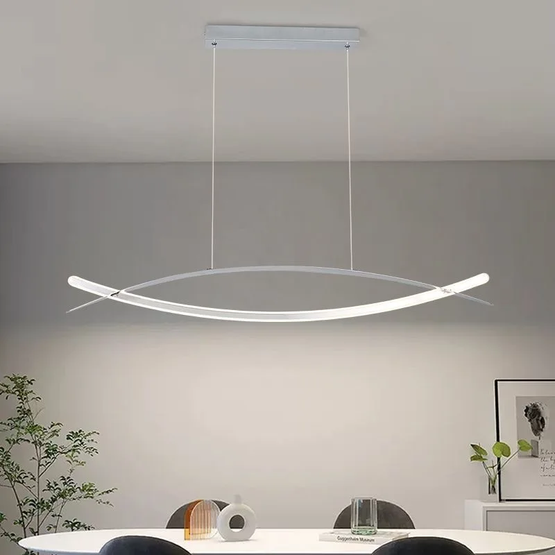 2023 Modern Led Simple Pendant Lamp Double Arc Creative Style Chandelier For Dining Room Living Room Deluxe Plating Color