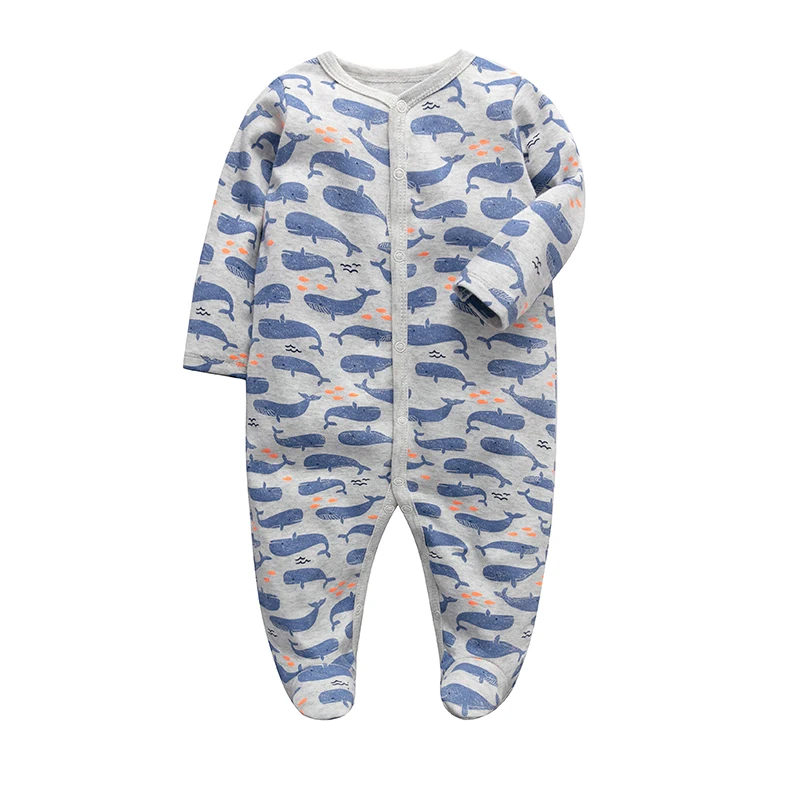 Autumn Newborn Footed Pajamas Girl and Boy Romper Long Sleeve Jumpsuit Cotton 0-12 Months Baby Clothes Romper Outfits Baby Rompe