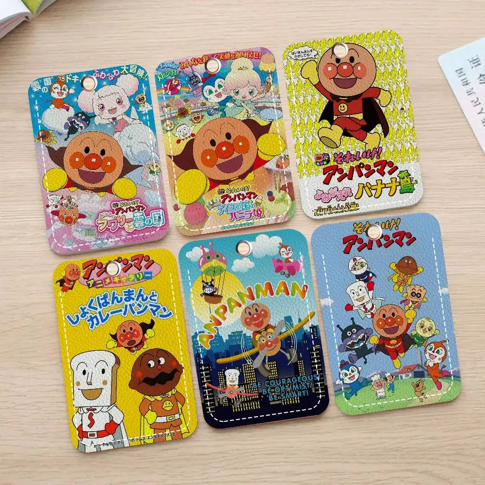 Anime A-Anpanman Style PU Access Card Holder With Keychain - Executive Protection For Bank Card,Subway, Bus Card Case