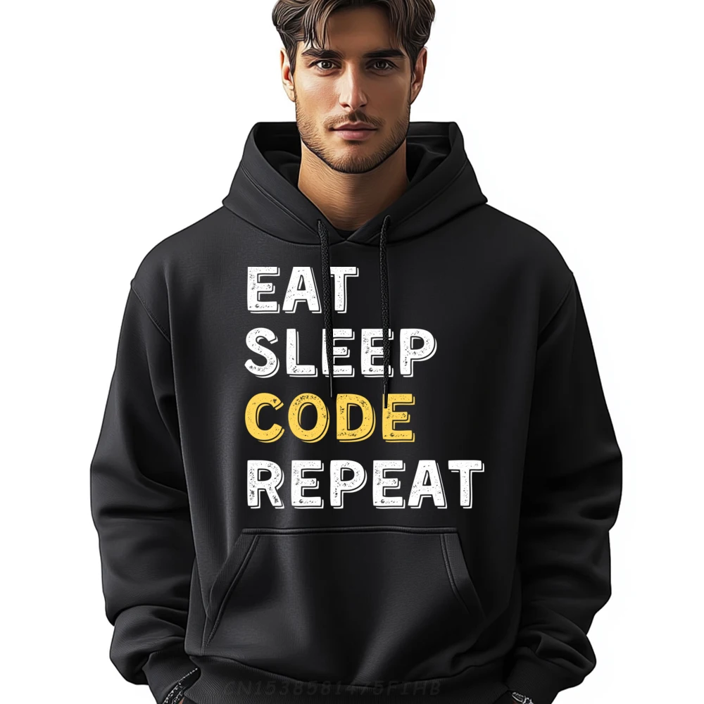 Eat Sleep Code Repeat Funny Computer Programmer Coding Joke Hiphop Streetwear Anime Printing
