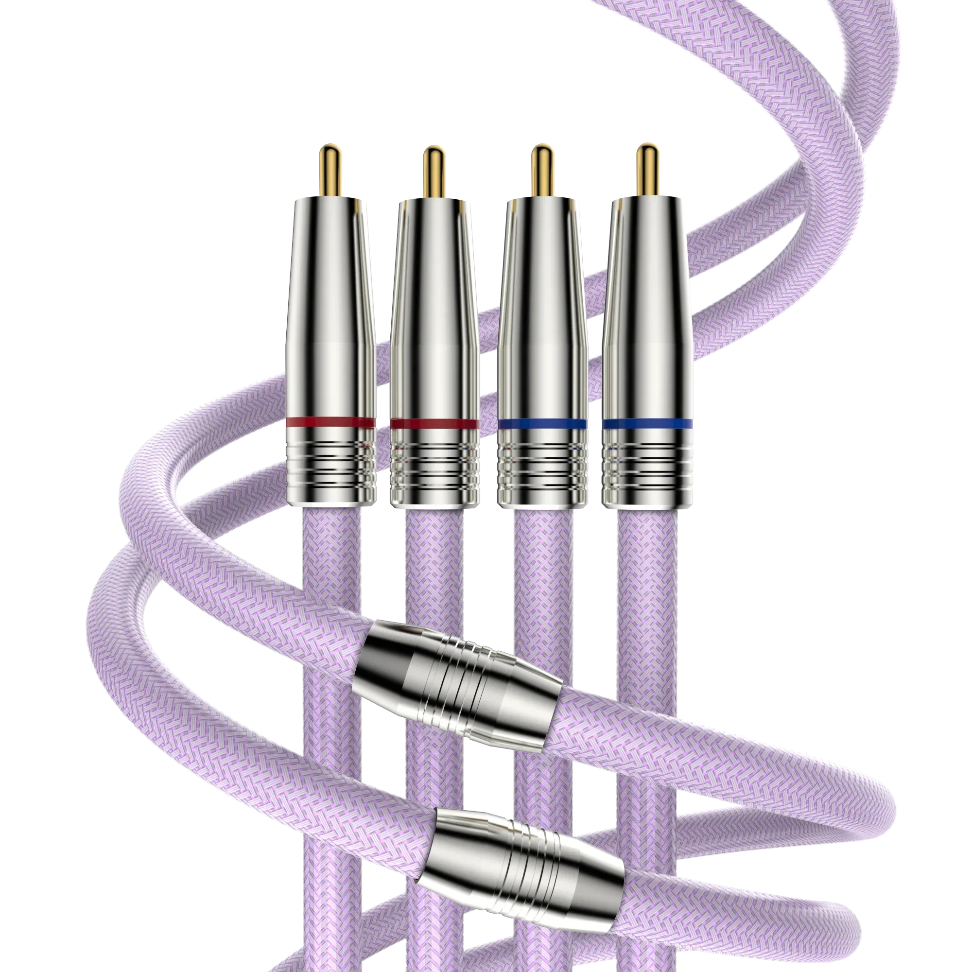 Audiocrast A85 4N Pure Silver RCA Audio Cable Purity 99.998% & PTFE Insulation HiFi intereconnect cord