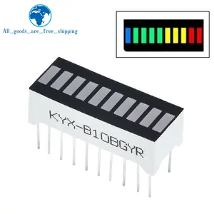 Bilashmart TZT 1/3/5 10 grid digital segment LED light bar super bright 2 red+3 yellow+4 green+1 blue light flat tube B10BRYGB