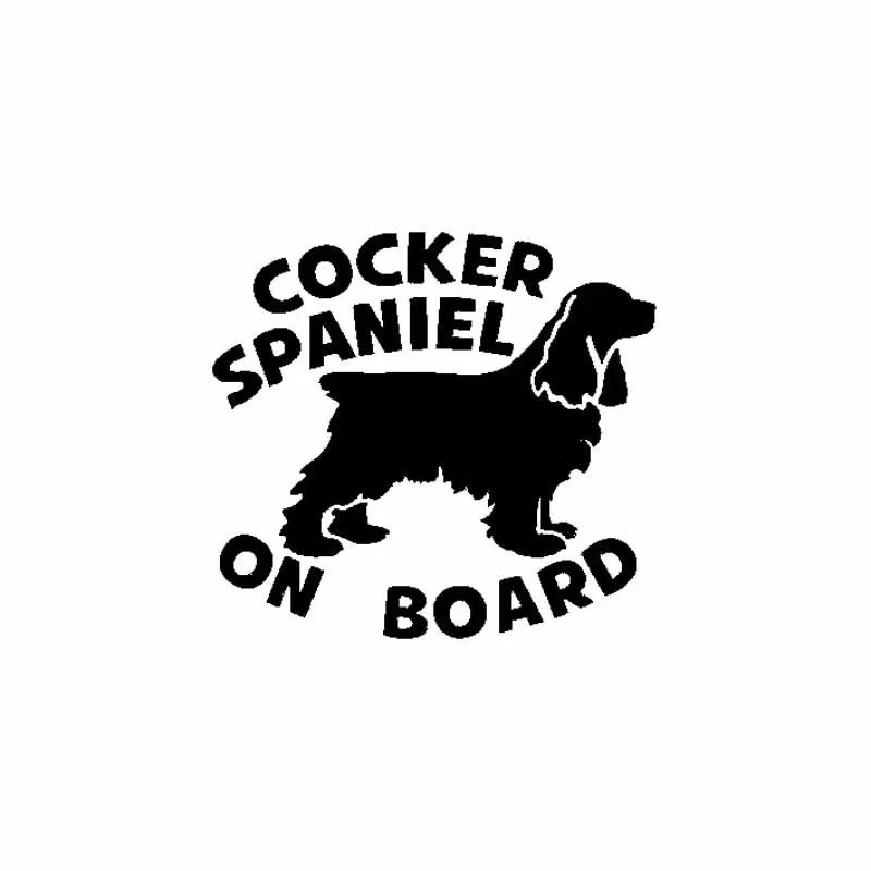 COCKER SPANIEL ON BOARD Dog Lovely Sticker Car Vinyl Decals Black Silver 15cm*13.8cm