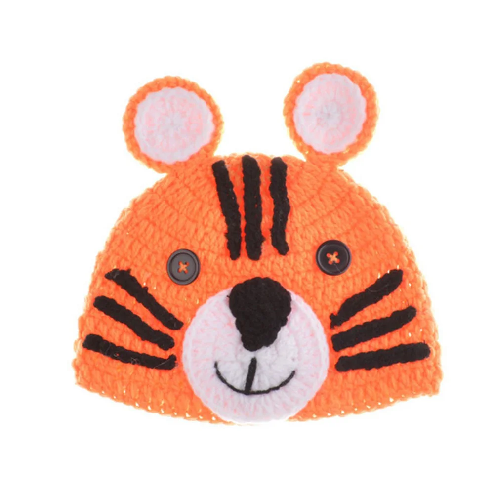 신생아 사진 소품 아기 복장 니트 타이거 디자인 모자 긴 꼬리 바지 의상 아기 사진 소품 이상적인 사진 선물