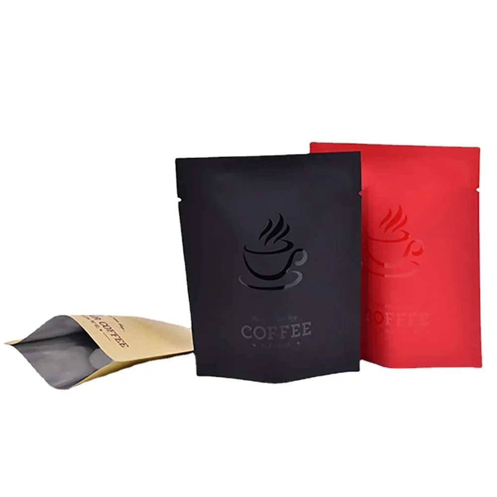 100PCS Customized Printed Logo 3 Side Seal Bags Flat Pouch  Aluminum Foil Mini Coffee Bag for Packaging Green Tea Sachet