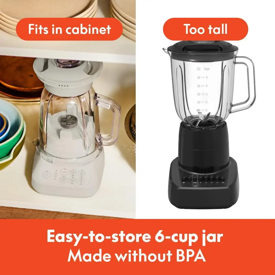 Mélangeur de comptoir à 10 vitesses, presse-agrumes et machine à smoothie, convient aux ustensiles de cuisine, conception à rabat et au magasin, lavable au lave-vaisselle, capacité de 48 oz
