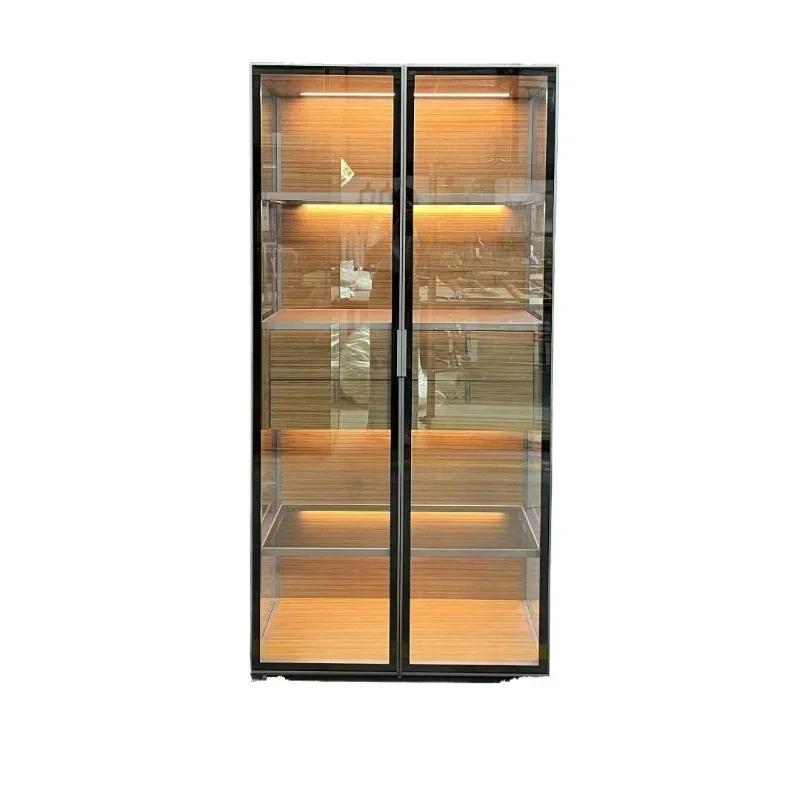 Italian light luxury, swing door glass aircraft cabinet wine cabinet, modern high-end figure wine display cabinet