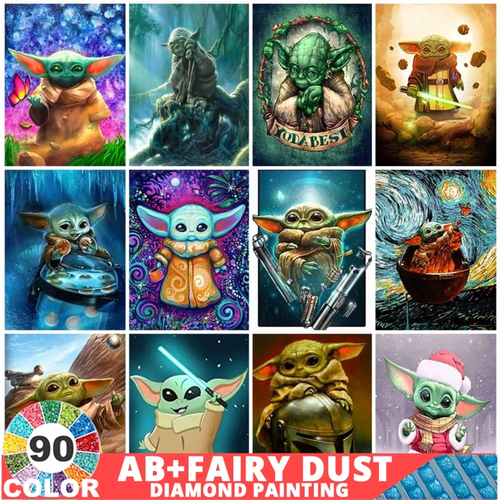 90 Colour AB Fairy Dust 5D Diamond Painting Mosaic Full Drill DIY Cross Stitch Kits Rhinestone Pictures Cartoon Home Decor