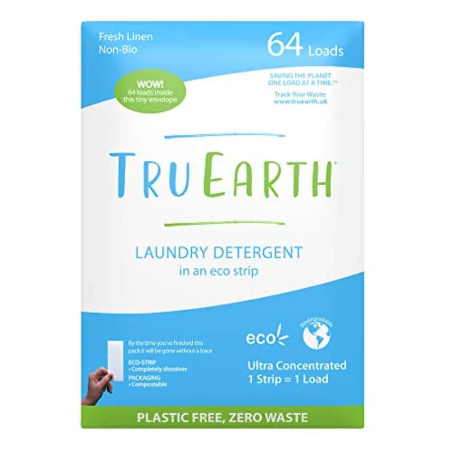 

Compact Dry Laundry Detergent - Up to 128 Loads 64 Sheets - Paraben-Free - Original Eco-Strip Liquidless Detergent, Travel - Pa
