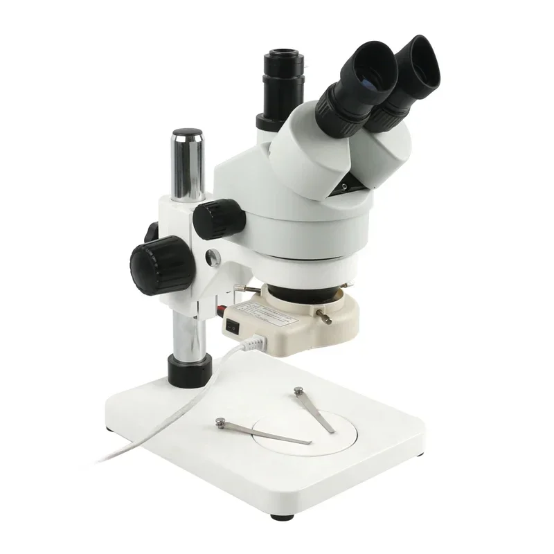 7X - 45X Simul Focal Continuous Zoom Trinocular Stereo Microscope Head WF10X/20mm Lens Black Desktop Stand Phone Repair Tool Set