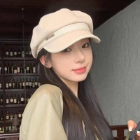 Panamanian women's warm duck tongue octagonal hat for autumn and winter, vintage and elegant Belle painter hat Cap H205