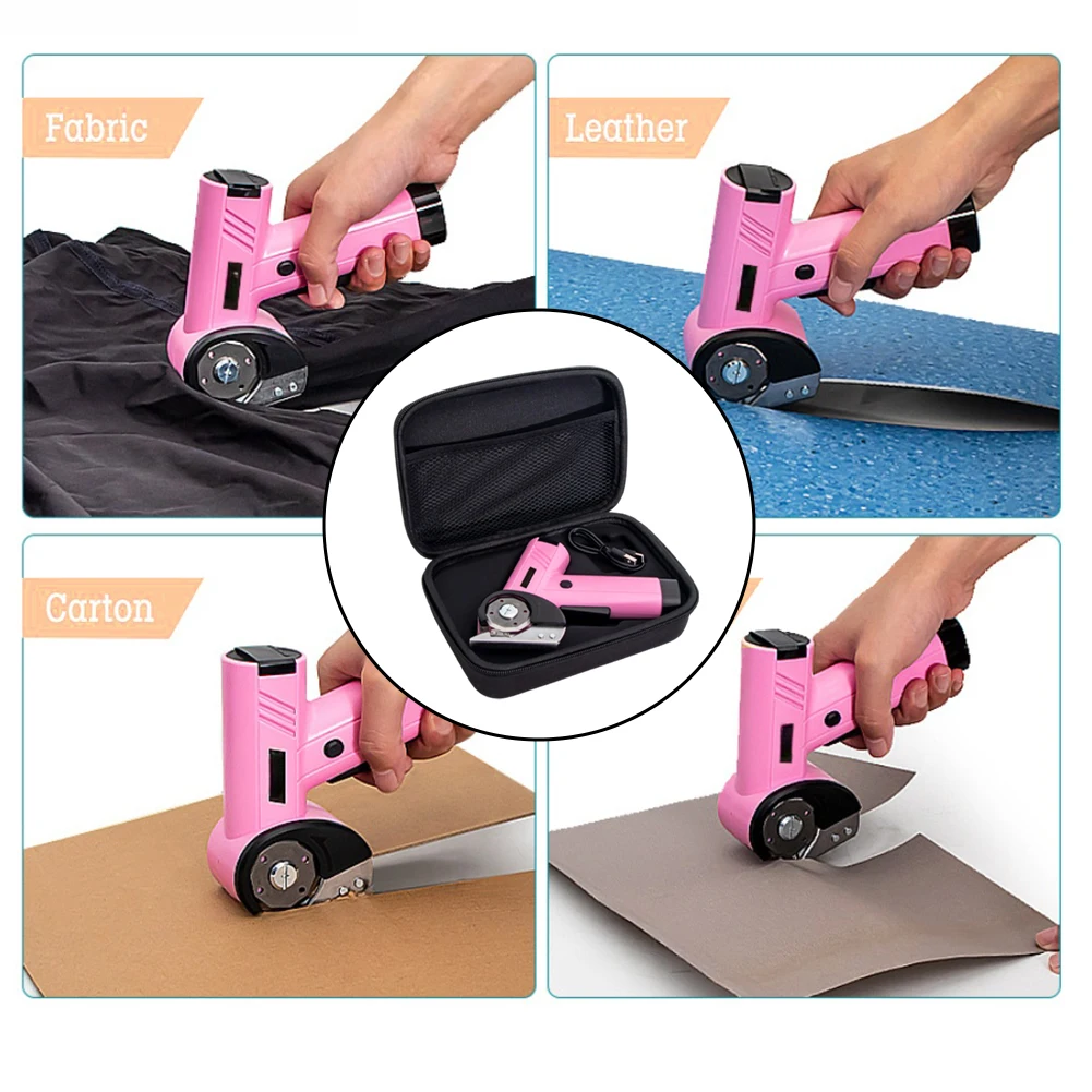 Cordless Electric Scissors with 3 Blades 2000mAh Battery Type C Fast Charge for Cutting Fabric Leather Cardboard