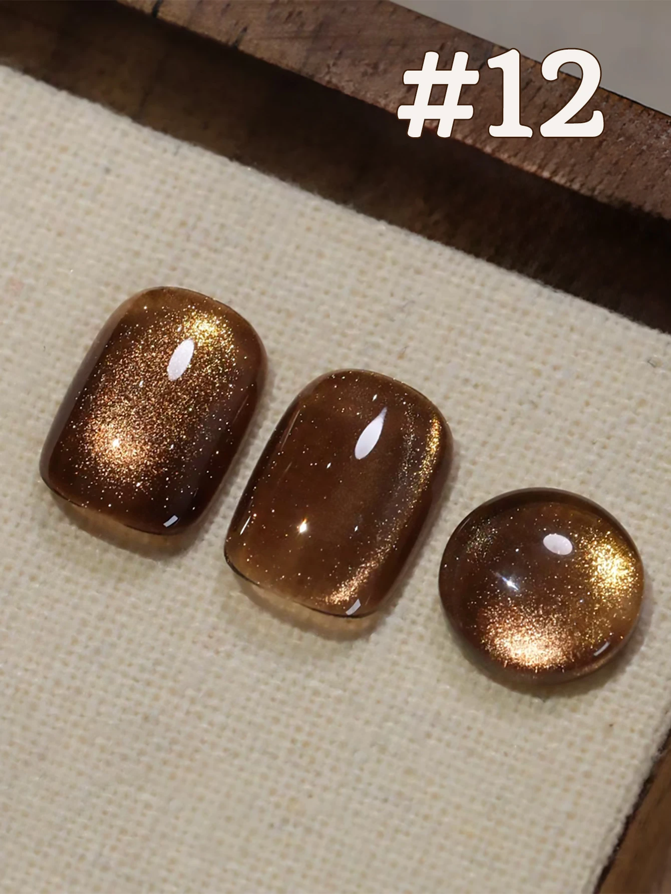 SHAKA 1-12 Stück Valentinstag Herbst Glitzer Meilad Aufhellender Karamell-Farbton Katzenauge Nagelkunst Golden Years Katzenauge Gel-Nagellack – Detail 15