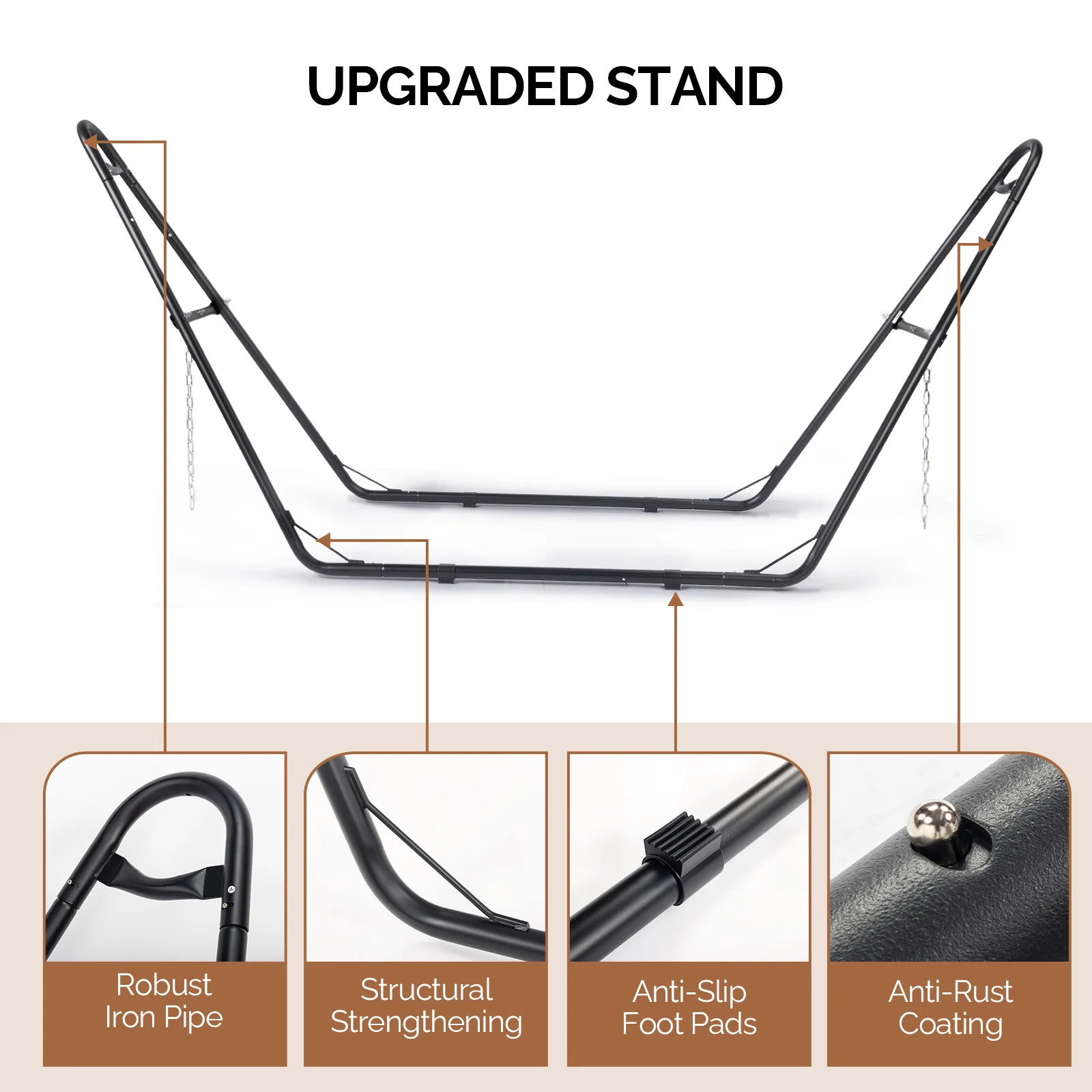 

315*104*128CM Large double pole off-white bed surface + black shelf hammock set 440lb bottom mesh pocket double-layer