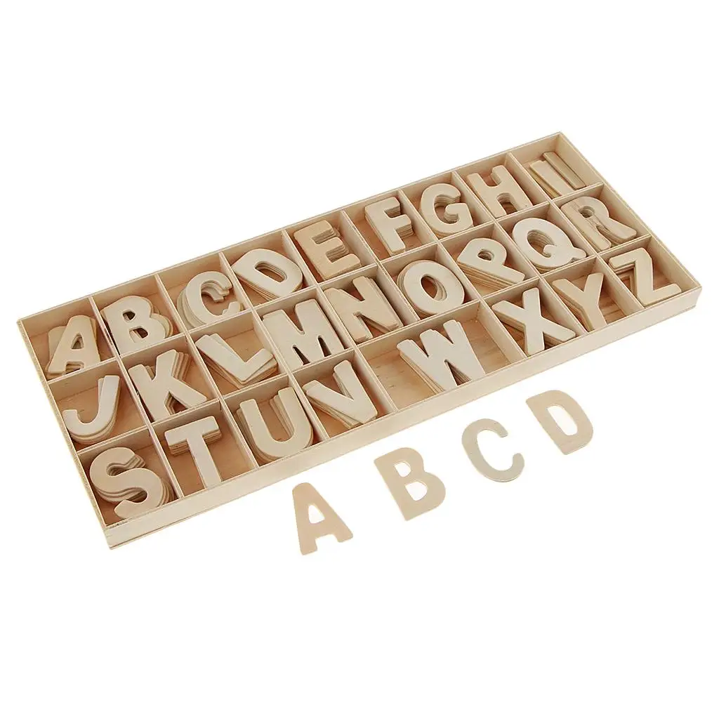 156 Pieces Wooden Big Letters Wooden Lower Case Letters for Art Crafts DIY