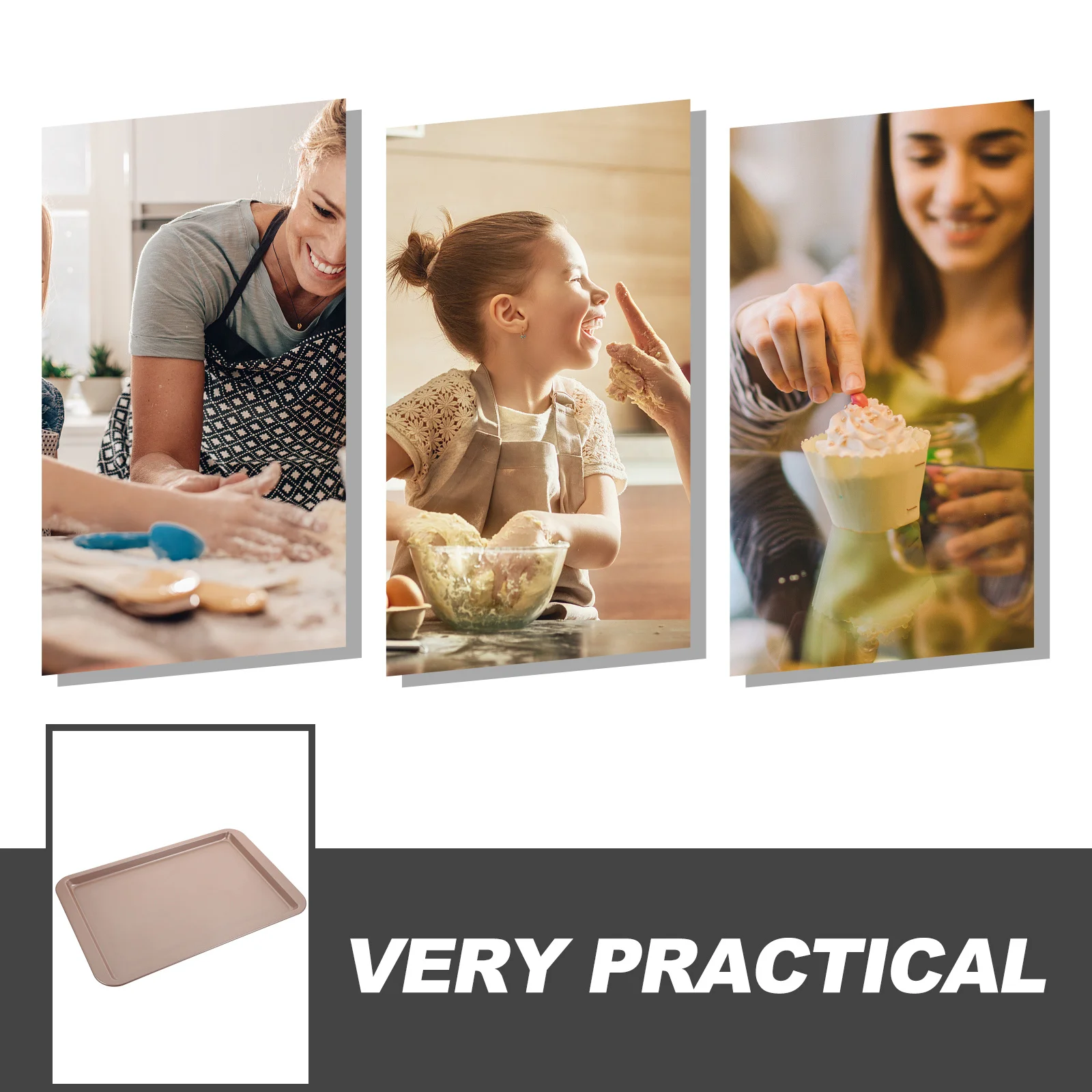 

Carbon Steel Baking Tray Nonstick Baking Sheets Flat Tray Set Oven Safe Elegant Kitchen Addition Rectangle Cake Pan