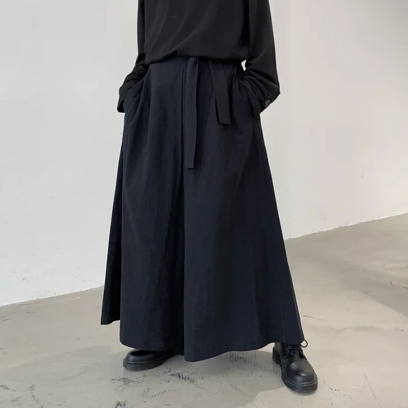 Men Hakama Harajuku Kimono Samurai Pants Men Casual Wide Pants Men Chinese Style Hanfu Tang Trousers Male Kendo Uniforms