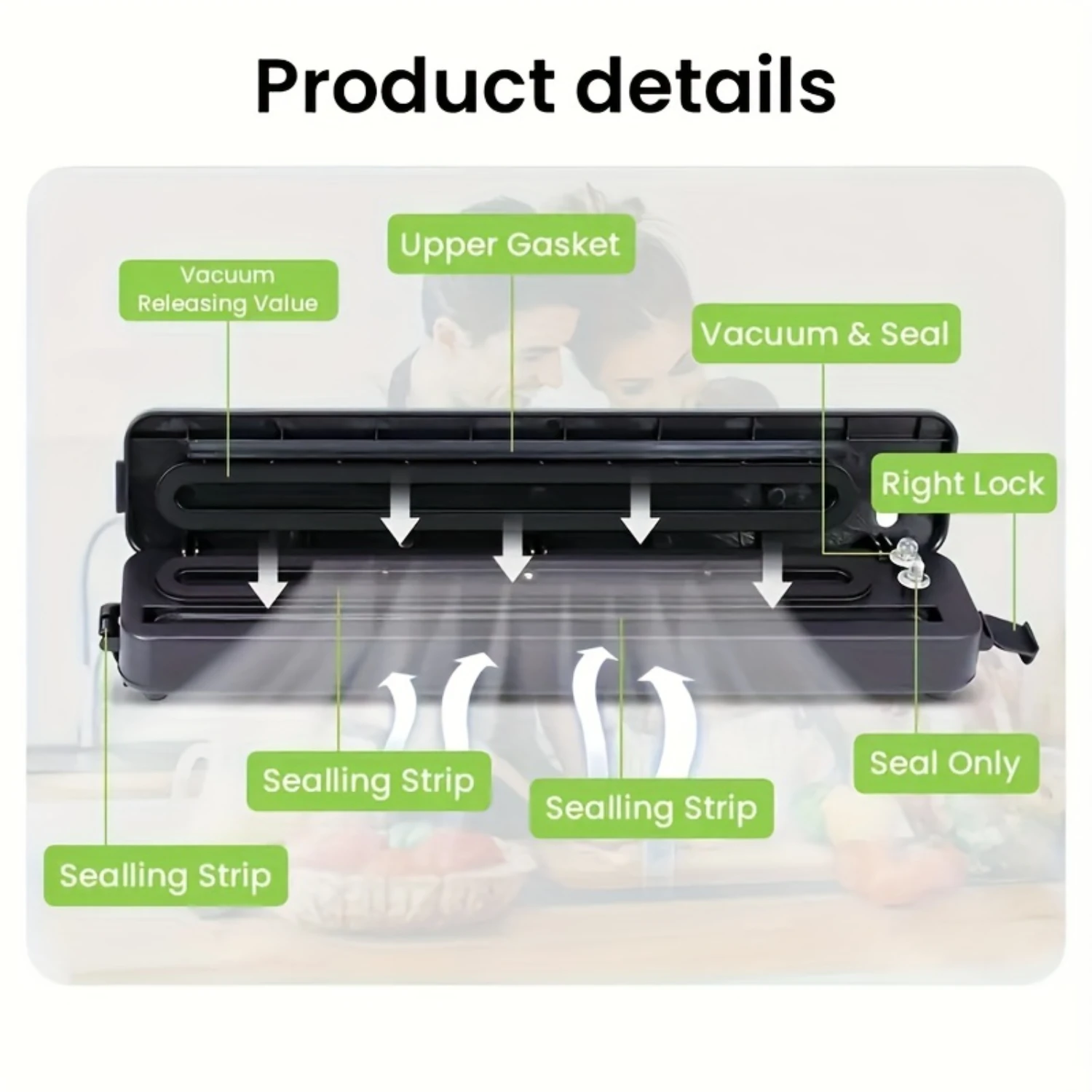 Vacuum Sealer Machine Food Vacuum Sealer Automatic Air Sealing System For Food  Dry And Wet Food Modes Compact Design 14.6 Inch 