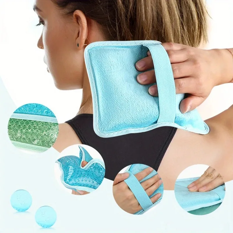 قناع العين للعلاج البارد والساخن، عبوة ثلج جل قابلة لإعادة الاستخدام، وسادات تبريد للعين والوجه والرقبة للإصابات الرياضية والاسترخاء في العين