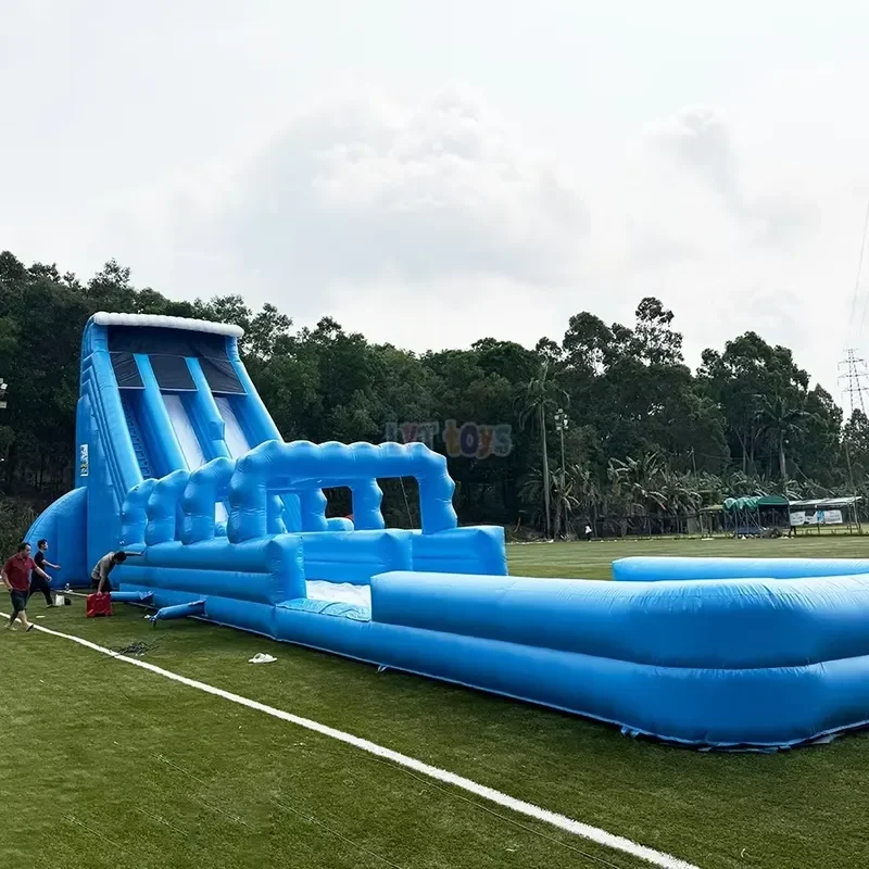 Custom Water Slide with Climbing Wall Inflatable Water Slide Dual Lane Racing PVC Commercial Splash Pool OEM