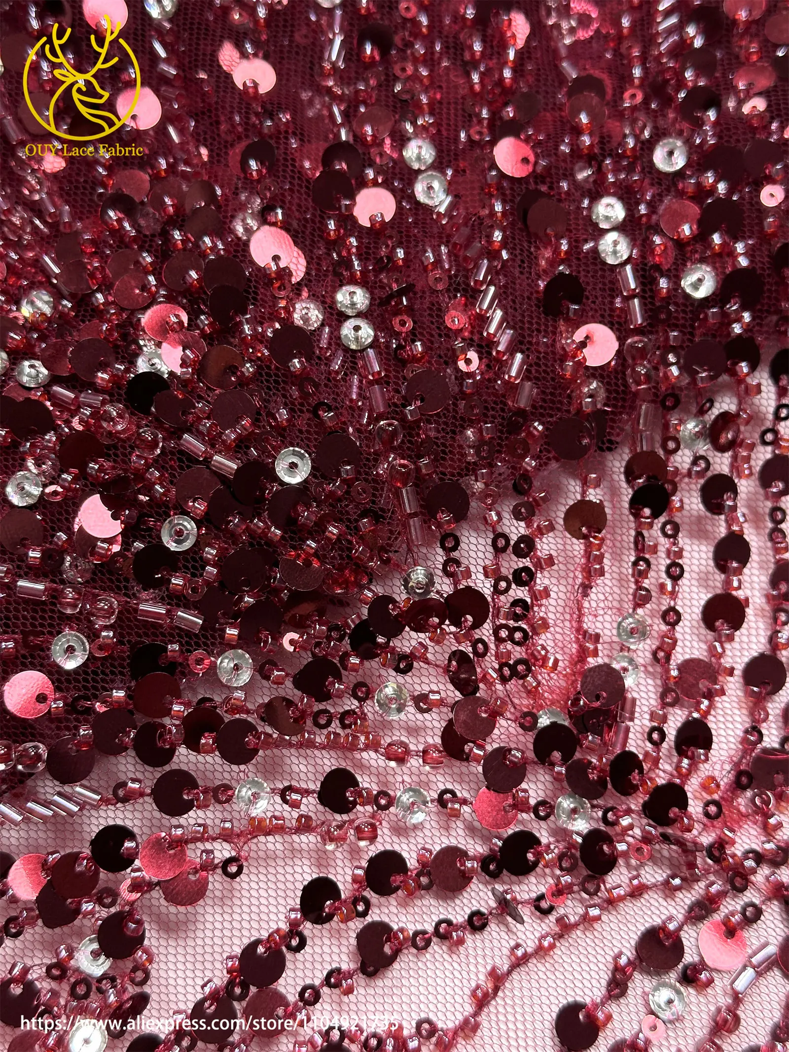 Goldene Afrikanische Pailletten-Perlen-Spitze für Bräutigamkleid 2026 Luxuriöse Französische Nigerianische Bestickte Tüllspitze für Partykleider – Detail 23
