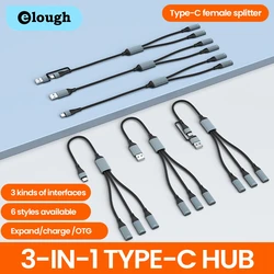 3 in 1 Type C HUB Multi USB C Hub Extensions Multi USB Hub Extensions Data Transfer USB Male to 3 USB C Female OTG For PC Xiaomi
