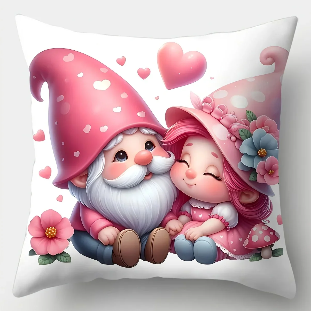 Single-sided Printed Cushion Cover Santa Girl Cute Soft Fabric Living Room Sofa Bedroom Bedside Decorative Pillowcase