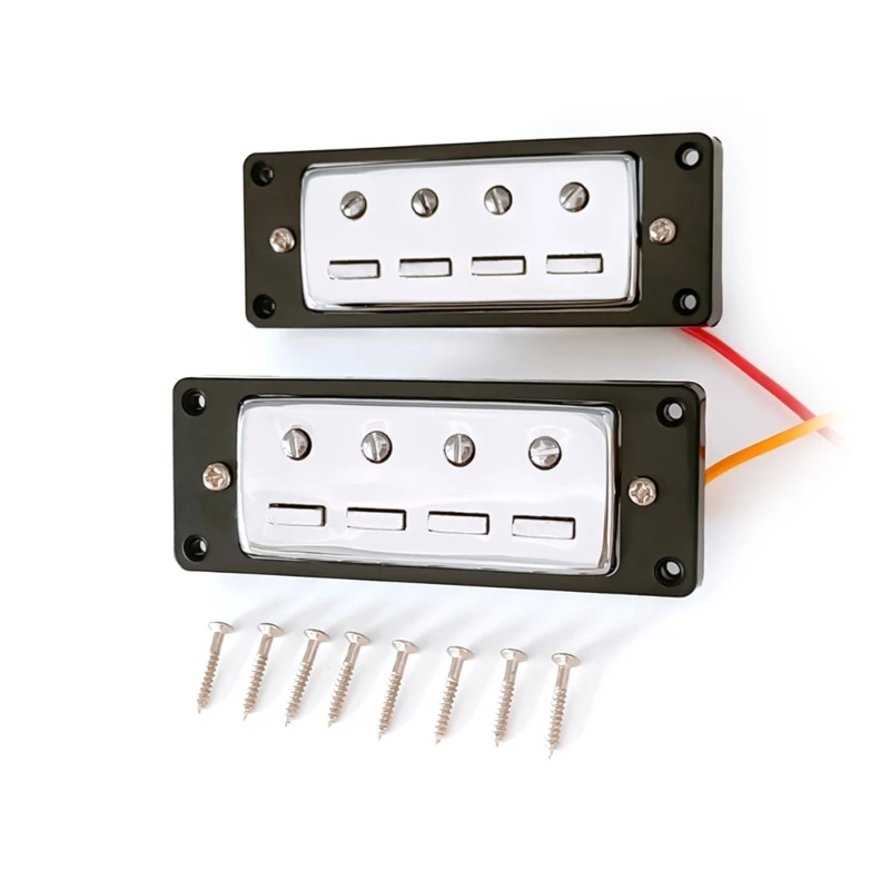 

Electric Bass Pickup Mini 4 Strings Bass Neck Middle Bridge Pickups Set with Mounting Screws Bass Part Replacements Kits E56D