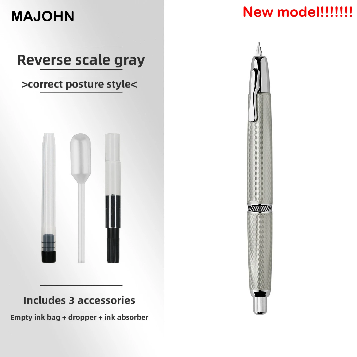 MOONMAN A1 Metal Press Fountain Pen EF 0.4MM Nib Fish Scale Pattern Design Writing Ink Pens Artykuły papiernicze Artykuły biurowe dla szkół — zdjęcie produktu 4