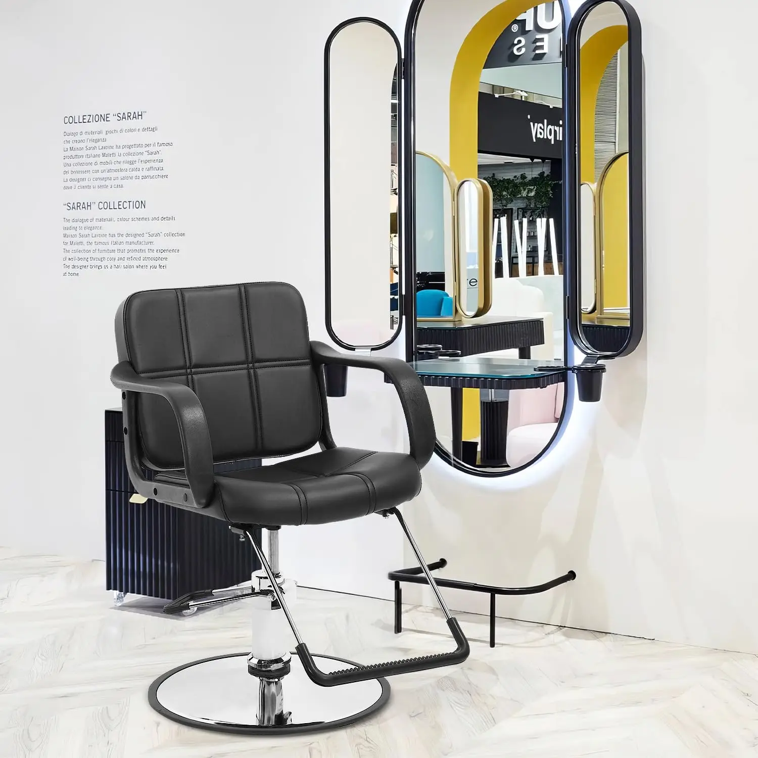 Chaise de barbier pour coiffeur, chaise de salon pour coiffeur, pompe hydraulique à percussion résistante à 360, équipement de salon de shampoing professionnel