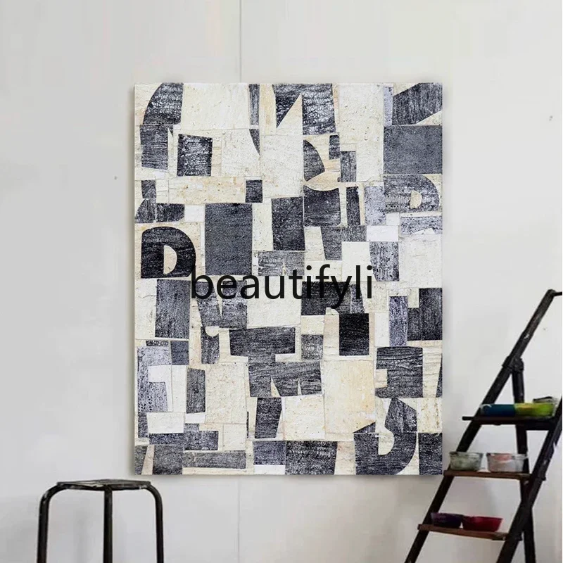 

Modern simple oil painting, abstract pure hand-painted art, living room decorative painting, porch hanging painting1184