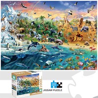 1000 Pieces Animal World Jigsaw Puzzles for Adults Home Decor Games Family Fun Floor Puzzles Educational Toys for Kids