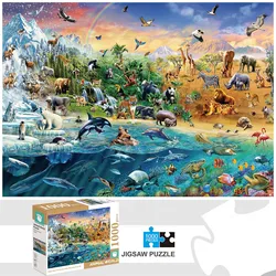 1000 Pieces Animal World Jigsaw Puzzles for Adults Home Decor Games Family Fun Floor Puzzles Educational Toys for Kids