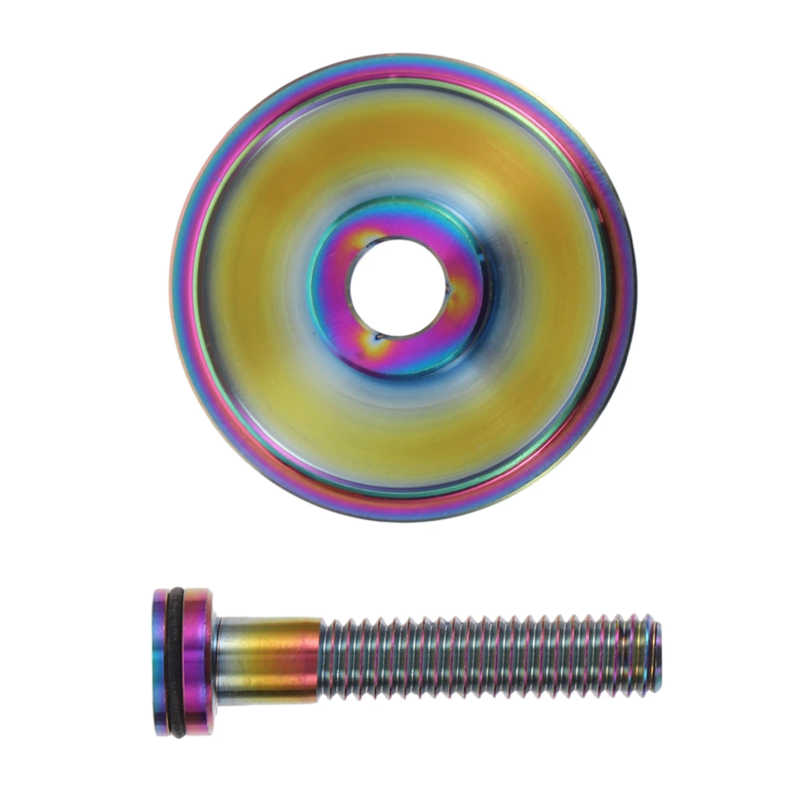 

Titanium Stem Cover Bike Fork Cap Headset TC4 Alloy Durable Safe High Strength Light Weight Smooth Surface Finish Practical Use