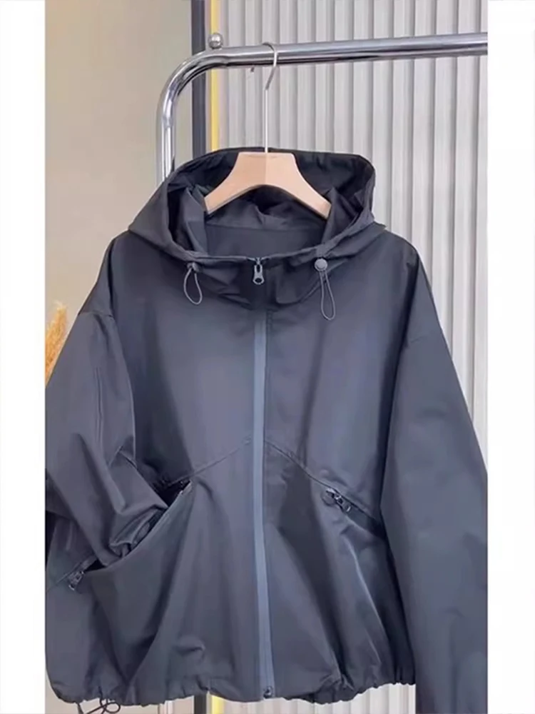 Bla ort Cappotto da lavoro da donna antivento Jaet europeo Sle primavera autunno Cappotto casual da pendolarismo Sle Vestibilità ampia Chiusura con cerniera