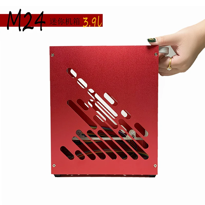 

M24ITX Mini Portable All-Aluminum Side Transparent A4 Handheld Case Small 1Uflex Power Supply Single Graphics Case K39
