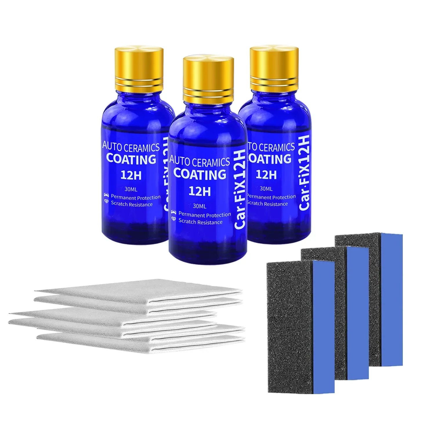 3 قطعة 12H طلاء السيراميك تلميع الشمع سوبر مسعور الطلاء الرعاية المتانة المضادة للتآكل مطلي كريستال سيارة الزجاج السائل