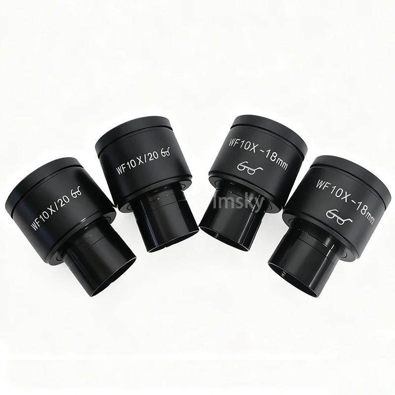 WF10X مجهر عالي النقطة Eyepiecefield of View 20 مللي متر 18 مللي متر عدسة جبل حجم 23.2 مللي متر للمجهر البيولوجي بمقياس