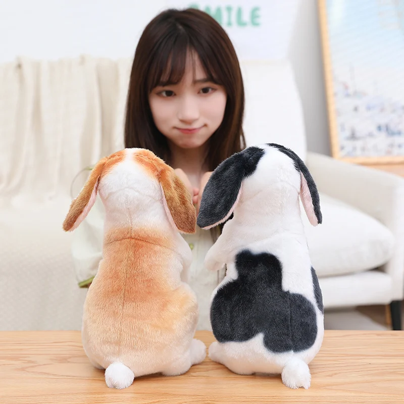 Simulation Cute Rabbit Plush Fur Realistic Kawaii Animal Easter Bunny Rabbit Toy Model Gift Home Decoration Kids Birthday Gift