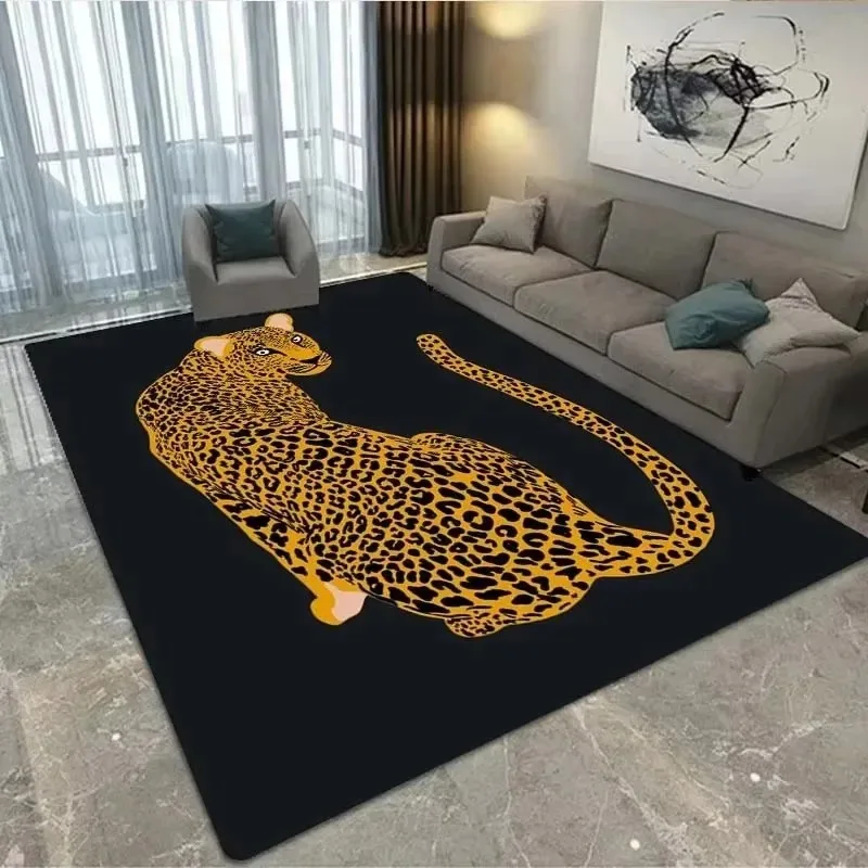 Golden Leopard Design Living Room Carpet Animal Large Area Coffee Tables Plush Mat Vintage Advanced IG Bedroom Rug Alfombra 러그