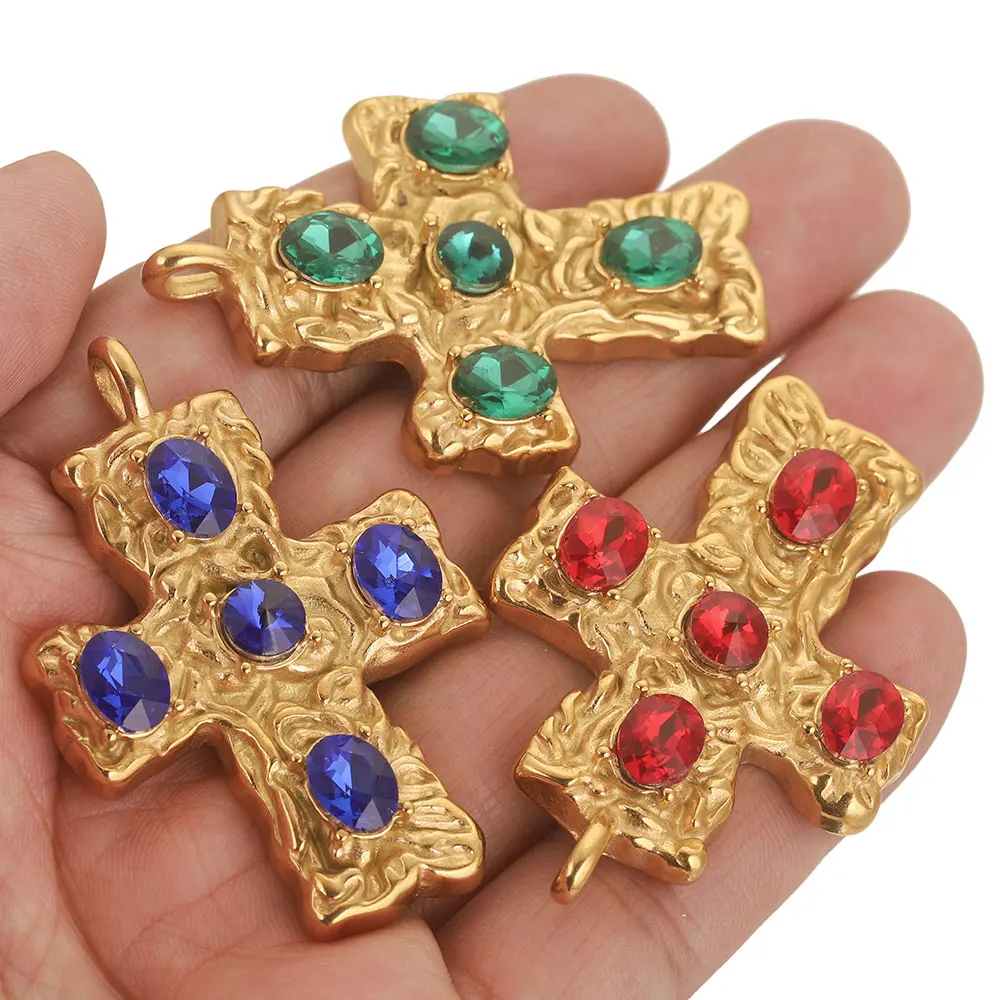 

2Pcs Stainless Steel Large Cross Charms Pendant for Necklace Earrings Jewelry Materials Making Supplies Connectors Diy Findings