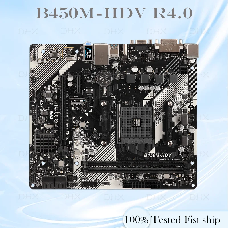 For ASROCK B450M-HDV R4.0 AMD B450 Motherboard AM4 Support Ryzen 5