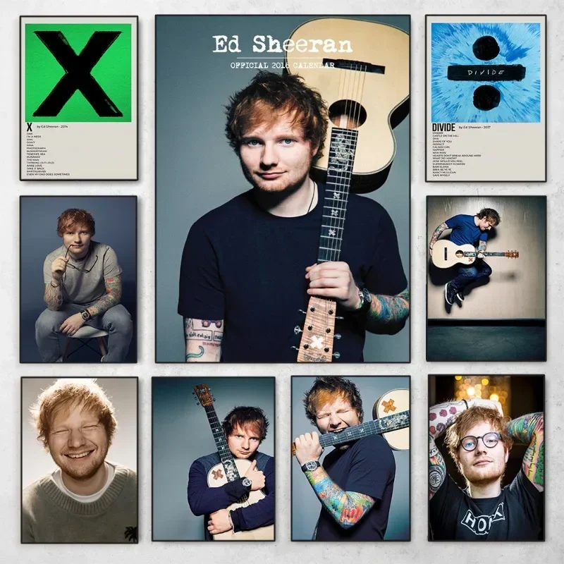 Famous Singer Ed Sheeran HD Poster Music Album Portrait Canvas Painting Print Wall Art Picture for Living Room Home Decoration