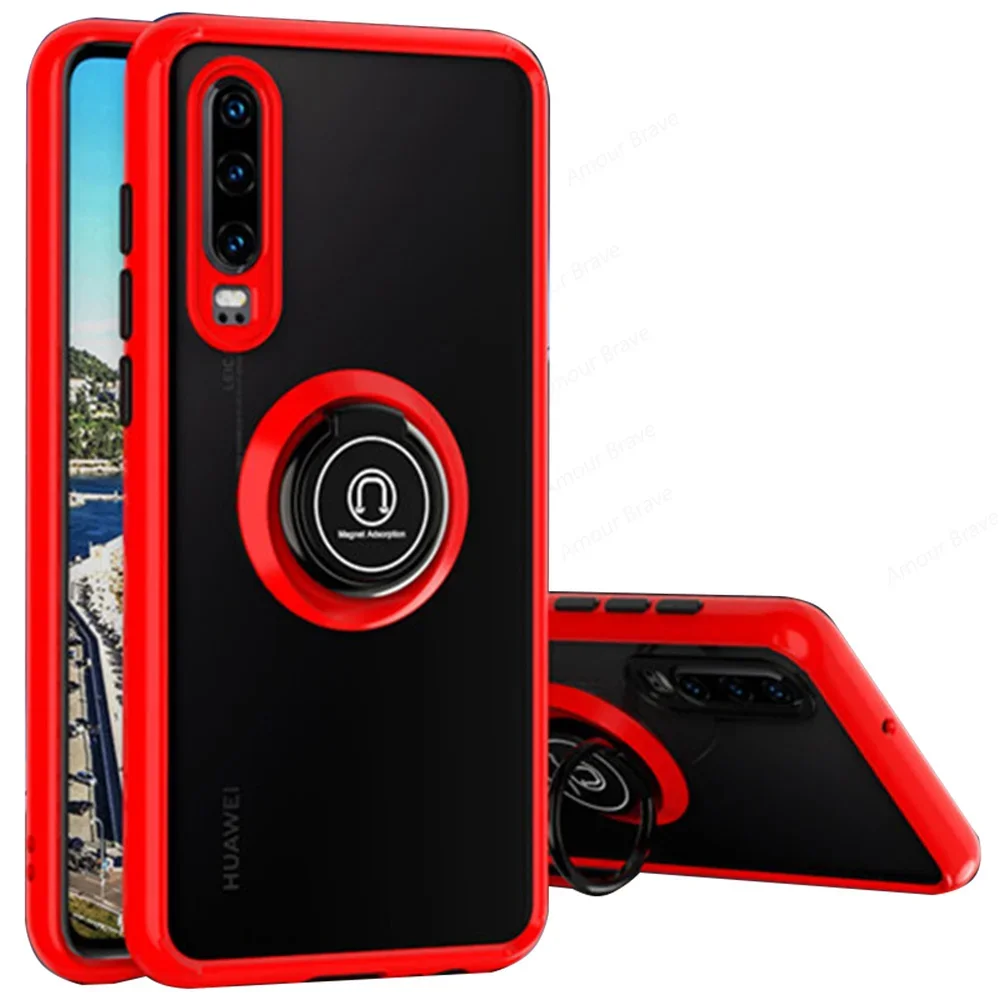 Magnetic Holder Phone Case For Huawei P30 Lite P20 P40 P50 Pro Nova 5T 8i 9 10 Shockproof Cover For Huawei P30 Pro Case Bracket